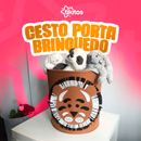 Cesto Porta Brinquedo - Amiguinhos do Safári